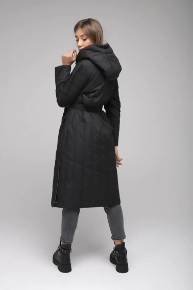 Куртка женская двухсторонняя Button 110-656 Черно-коричневый фото 3 — интернет-магазин Tapok