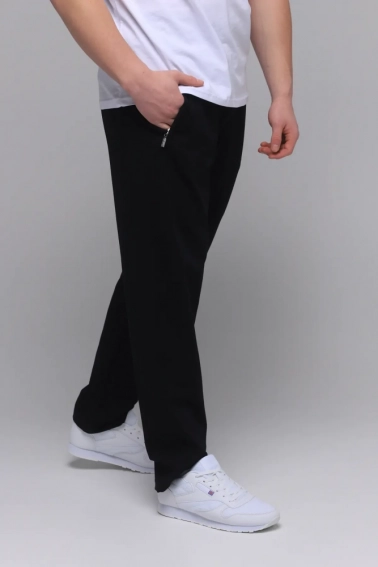 Спортивные штаны мужские прямые Tommy life 84634-B Темно-синий фото 2 — интернет-магазин Tapok