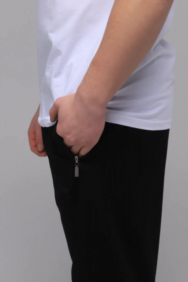 Спортивные штаны мужские прямые Tommy life 84634-B Черный фото 2 — интернет-магазин Tapok