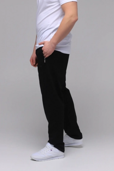 Спортивные штаны мужские прямые Tommy life 84634-B Черный фото 3 — интернет-магазин Tapok