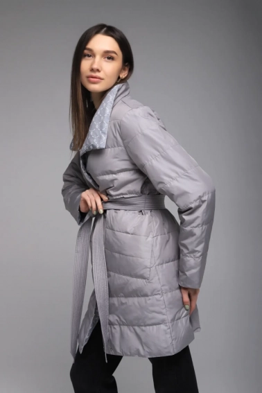 Куртка двостороння жіноча Visdeer 2355 Сірий фото 6 — інтернет-магазин Tapok