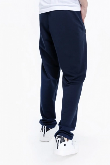 Спортивні штани однотонні чоловічі прямі Tommy life 84954 Синій фото 5 — інтернет-магазин Tapok