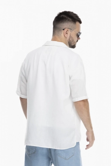Рубашка однотонная мужская Breezy 23201147 Белый фото 6 — интернет-магазин Tapok
