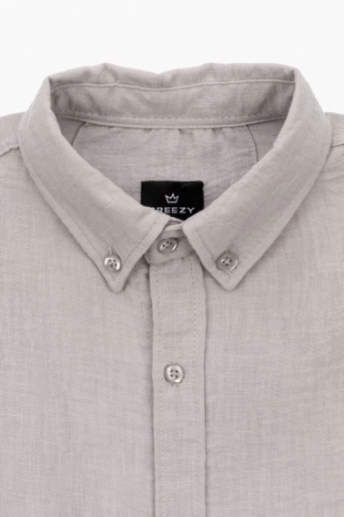 Рубашка однотонная мужская Breezy 23201101 Серый фото 2 — интернет-магазин Tapok