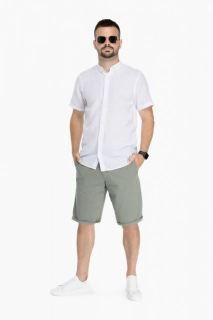 Рубашка однотонная мужская FIGO 7055-B Белый