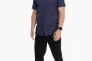 Рубашка однотонная мужская FIGO 7055-B Темно-синий Фото 3