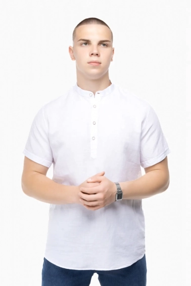 Рубашка классическая однотонная мужская Stendo 14217 Белый фото 1 — интернет-магазин Tapok