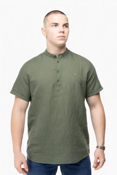 Рубашка классическая однотонная мужская Stendo 14217 Хаки фото 1 — интернет-магазин Tapok