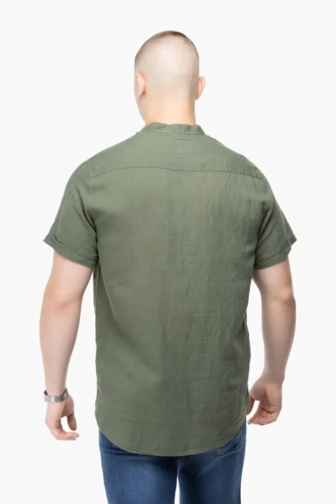 Рубашка классическая однотонная мужская Stendo 14217 Хаки фото 5 — интернет-магазин Tapok