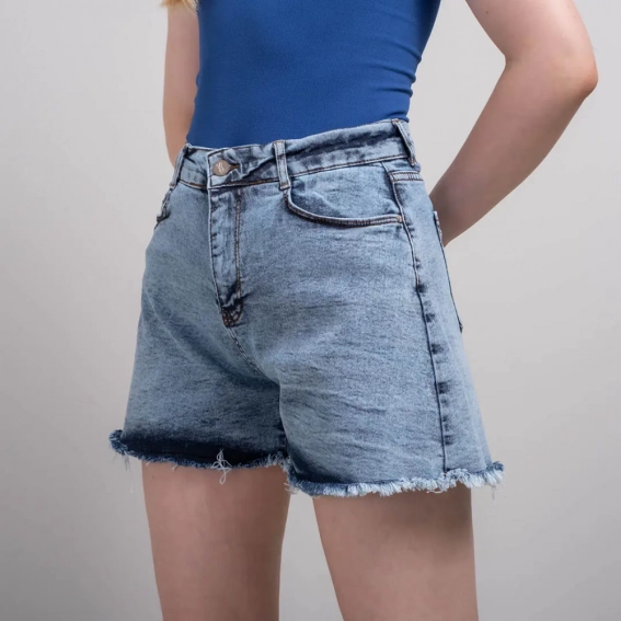 Шорты женские джинсовые 200498 Fashion Голубой фото 2 — интернет-магазин Tapok