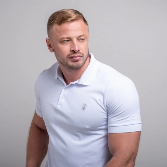 Поло мужское 102479  Fashion Белый фото 1 — интернет-магазин Tapok