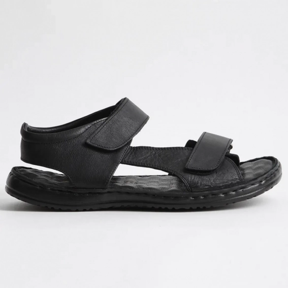 Сандалии мужские кожаные 340508  Fashion Черный фото 2 — интернет-магазин Tapok