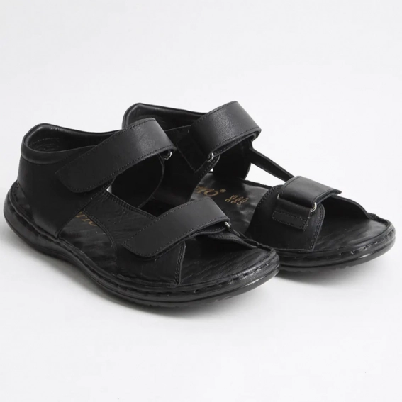 Сандалии мужские кожаные 340508  Fashion Черный фото 4 — интернет-магазин Tapok