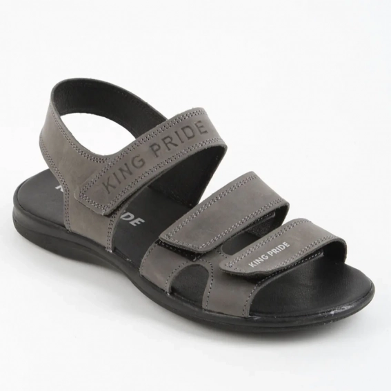 Сандалии мужские кожаные 339855  Fashion Серый фото 1 — интернет-магазин Tapok