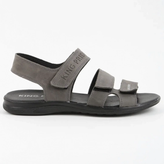 Сандалии мужские кожаные 339855  Fashion Серый фото 2 — интернет-магазин Tapok