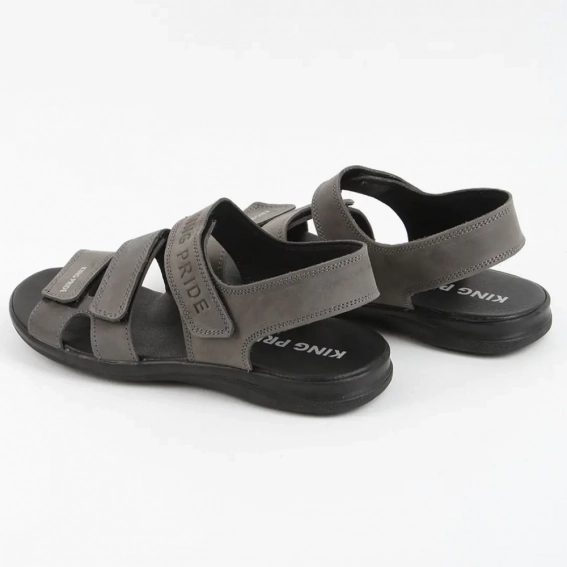 Сандалии мужские кожаные 339855  Fashion Серый фото 5 — интернет-магазин Tapok