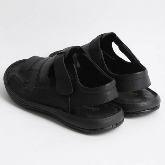 Сандалии мужские кожаные 340507  Fashion Черный фото 5 — интернет-магазин Tapok