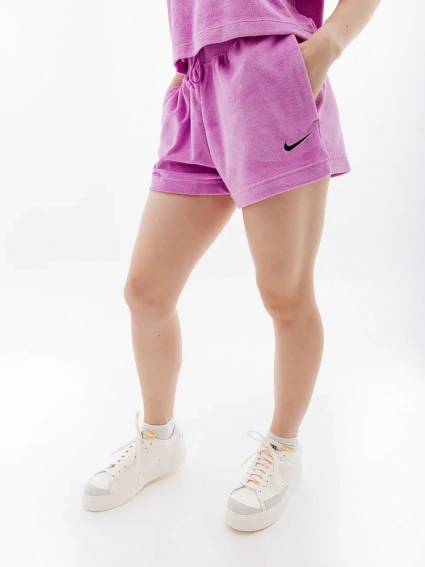 Жіночі Шорти Nike W NSW TRRY HORT M Фіолетовий фото 2 — інтернет-магазин Tapok