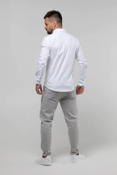 Рубашка классическая однотонная мужская Redpolo 3808 Белый фото 5 — интернет-магазин Tapok