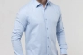 Рубашка классическая однотонная мужская Redpolo 3808 Голубой Фото 1