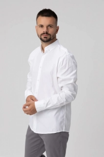 Рубашка однотонная мужская FIGO 18418 Белый