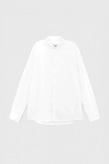 Рубашка однотонная мужская FIGO 18418 Белый фото 8 — интернет-магазин Tapok