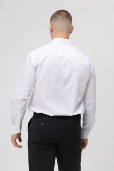 Рубашка классическая однотонная мужская OnMe CTM OM-MBC02310 Белый фото 4 — интернет-магазин Tapok