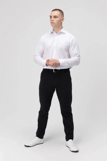 Рубашка классическая однотонная мужская OnMe CTM OM-MBC02310 Белый фото 5 — интернет-магазин Tapok