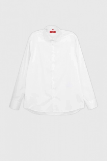 Рубашка классическая однотонная мужская OnMe CTM OM-MBC02310 Белый фото 8 — интернет-магазин Tapok