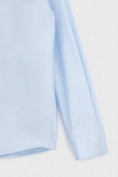 Рубашка классическая однотонная мужская FIGO 18369 Голубой фото 8 — интернет-магазин Tapok