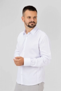 Рубашка однотонная мужская Jean Piere JP8804 Белый