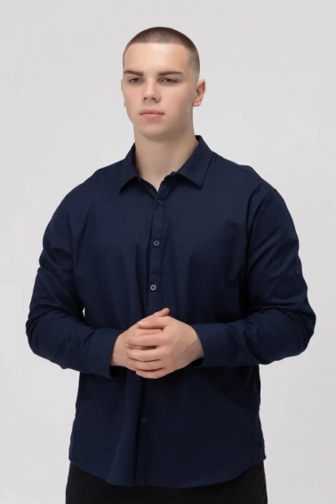 Сорочка однотонна чоловіча Jean Piere JP8804-B Індіго фото 1 — інтернет-магазин Tapok
