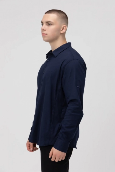Сорочка однотонна чоловіча Jean Piere JP8804-B Індіго фото 3 — інтернет-магазин Tapok