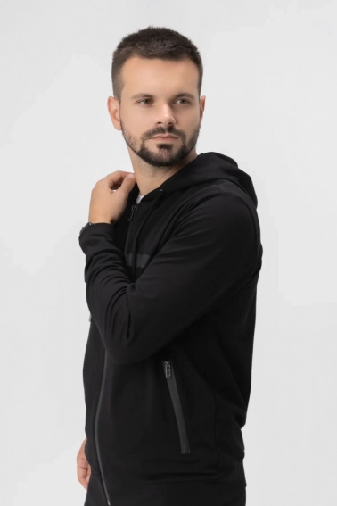 Спортивная кофта мужская CL 39389-K Черный фото 2 — интернет-магазин Tapok