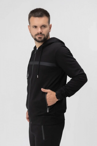 Спортивная кофта мужская CL 39389-K Черный фото 3 — интернет-магазин Tapok