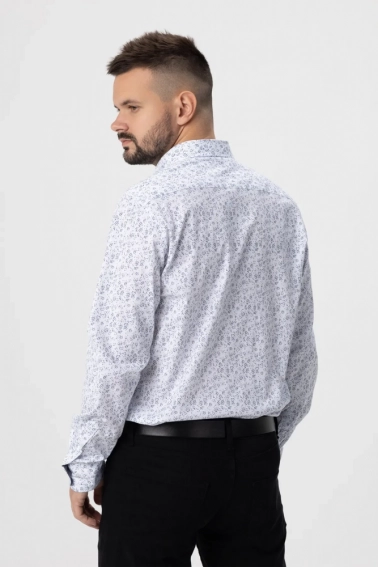 Рубашка классическая с узором мужская MCL 32589 Белый фото 2 — интернет-магазин Tapok