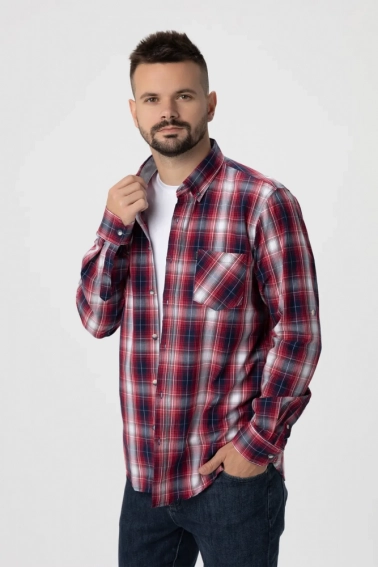 Рубашка с узором мужская MCL 32740 Бордовый фото 1 — интернет-магазин Tapok