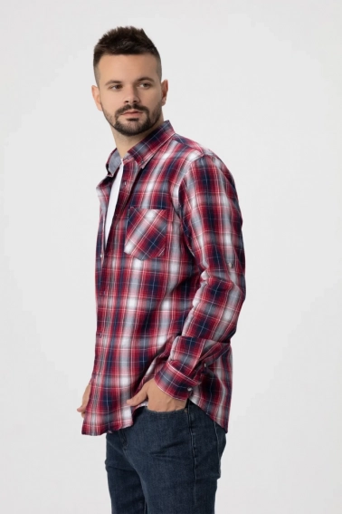 Рубашка с узором мужская MCL 32740 Бордовый фото 2 — интернет-магазин Tapok
