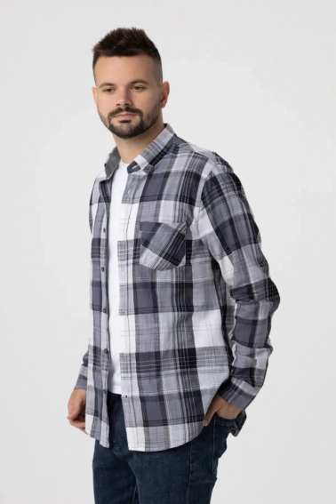 Рубашка с узором мужская MCL 32745 Серый фото 1 — интернет-магазин Tapok