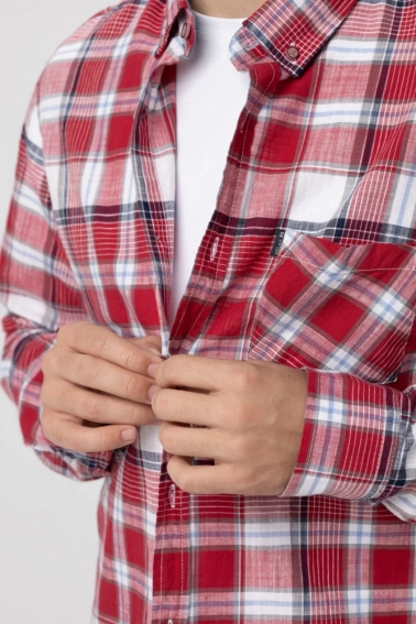 Рубашка с узором мужская CL 32744 Красный фото 5 — интернет-магазин Tapok