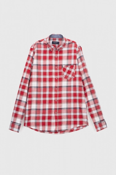 Рубашка с узором мужская CL 32744 Красный фото 8 — интернет-магазин Tapok