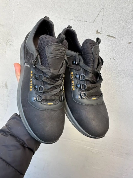 Мужские кроссовки кожаные весенне-осенние черные Splinter 2315/1 фото 3 — интернет-магазин Tapok