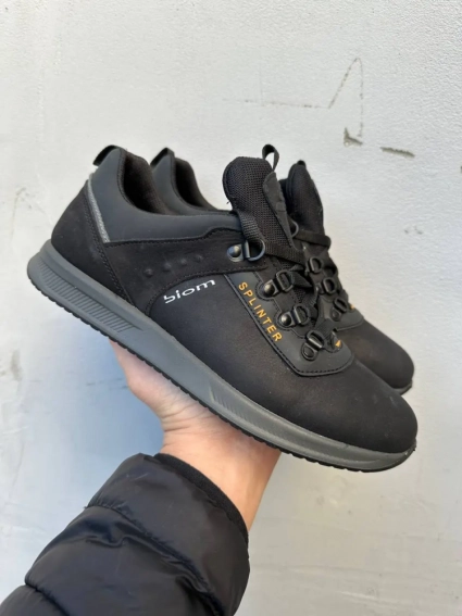 Мужские кроссовки кожаные весенне-осенние черные Splinter 2315/1 фото 4 — интернет-магазин Tapok