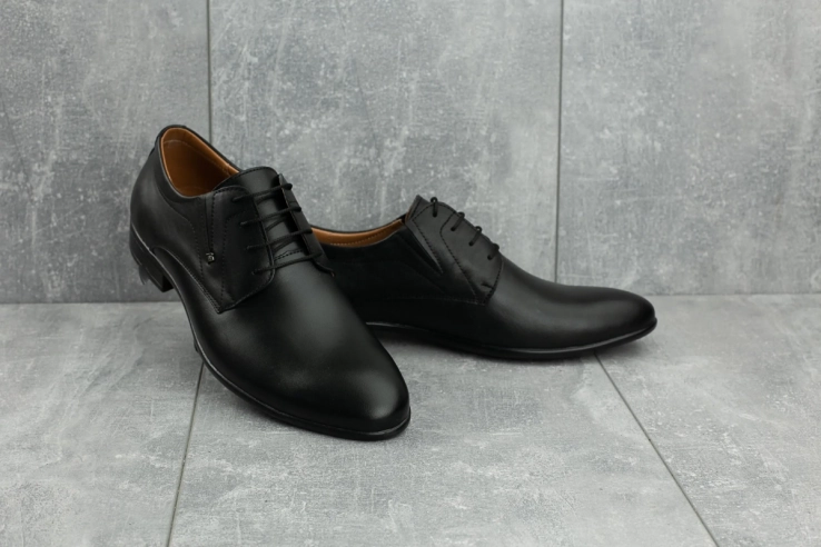 Чоловічі туфлі шкіряні весняно-осінні чорні Stas 335-09-67 фото 2 — інтернет-магазин Tapok