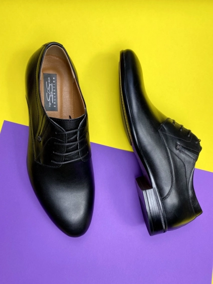 Чоловічі туфлі шкіряні весняно-осінні чорні Stas 335-09-67 фото 11 — інтернет-магазин Tapok