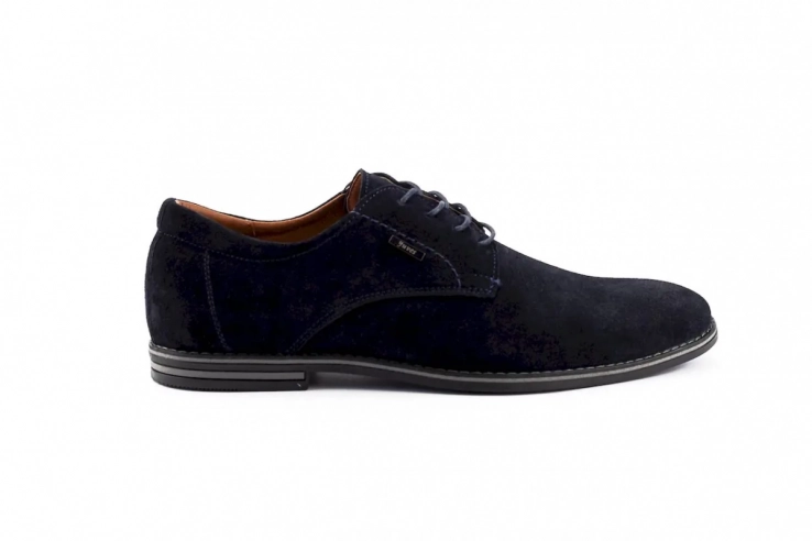 Чоловічі туфлі замшеві весняно-осінні сині Yuves М5 (Trade Mark) фото 3 — інтернет-магазин Tapok