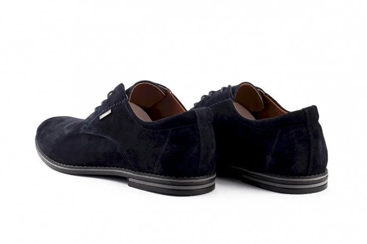 Мужские замшевые туфли весенне-осенние синие Yuves М5 (Trade Mark) фото 4 — интернет-магазин Tapok
