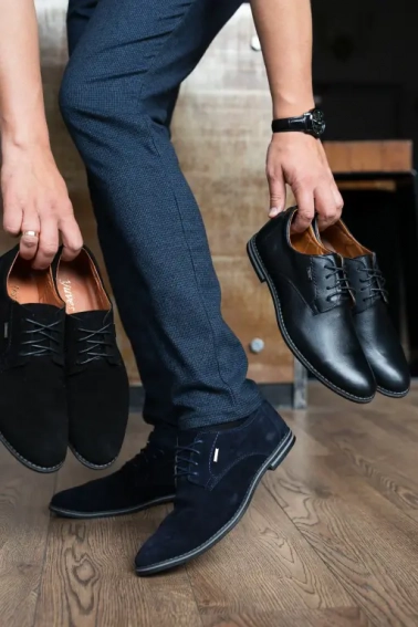 Чоловічі туфлі замшеві весняно-осінні сині Yuves М5 (Trade Mark) фото 8 — інтернет-магазин Tapok
