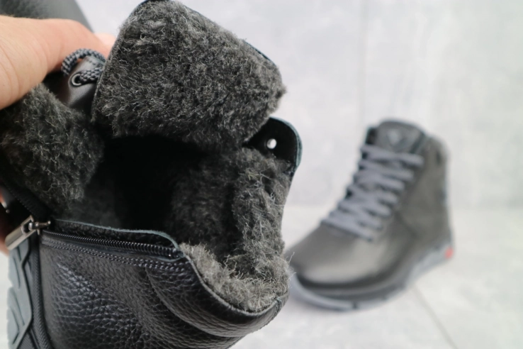 Підліткові черевики шкіряні зимові чорні Milord Olimp фото 2 — інтернет-магазин Tapok