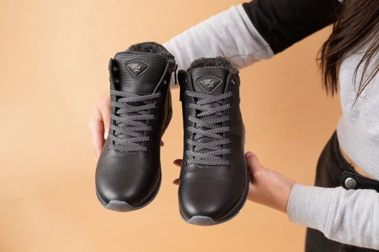 Подростковые ботинки кожаные зимние черные Milord Olimp фото 8 — интернет-магазин Tapok